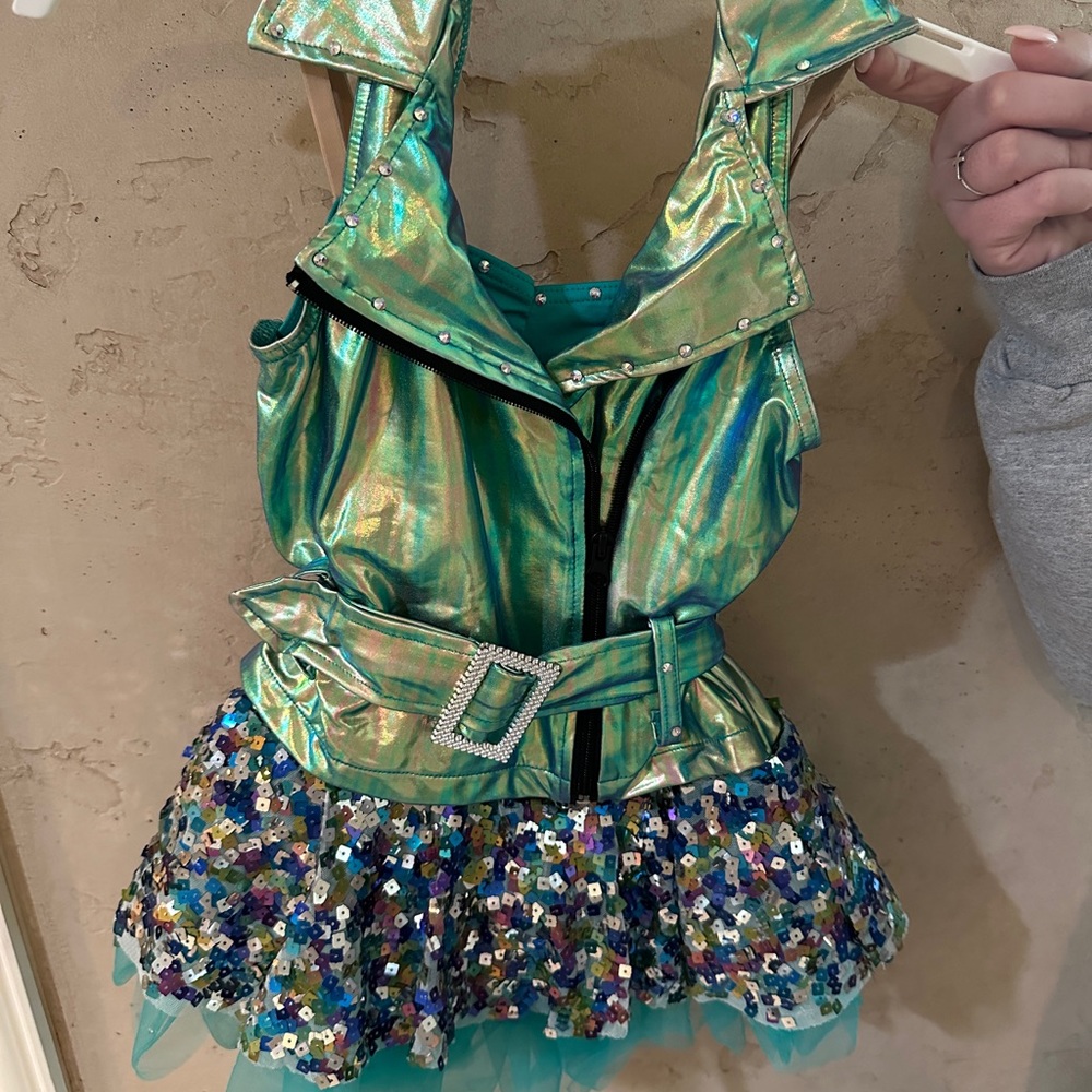 Green/Blue Metallic Jazz Dance Costume